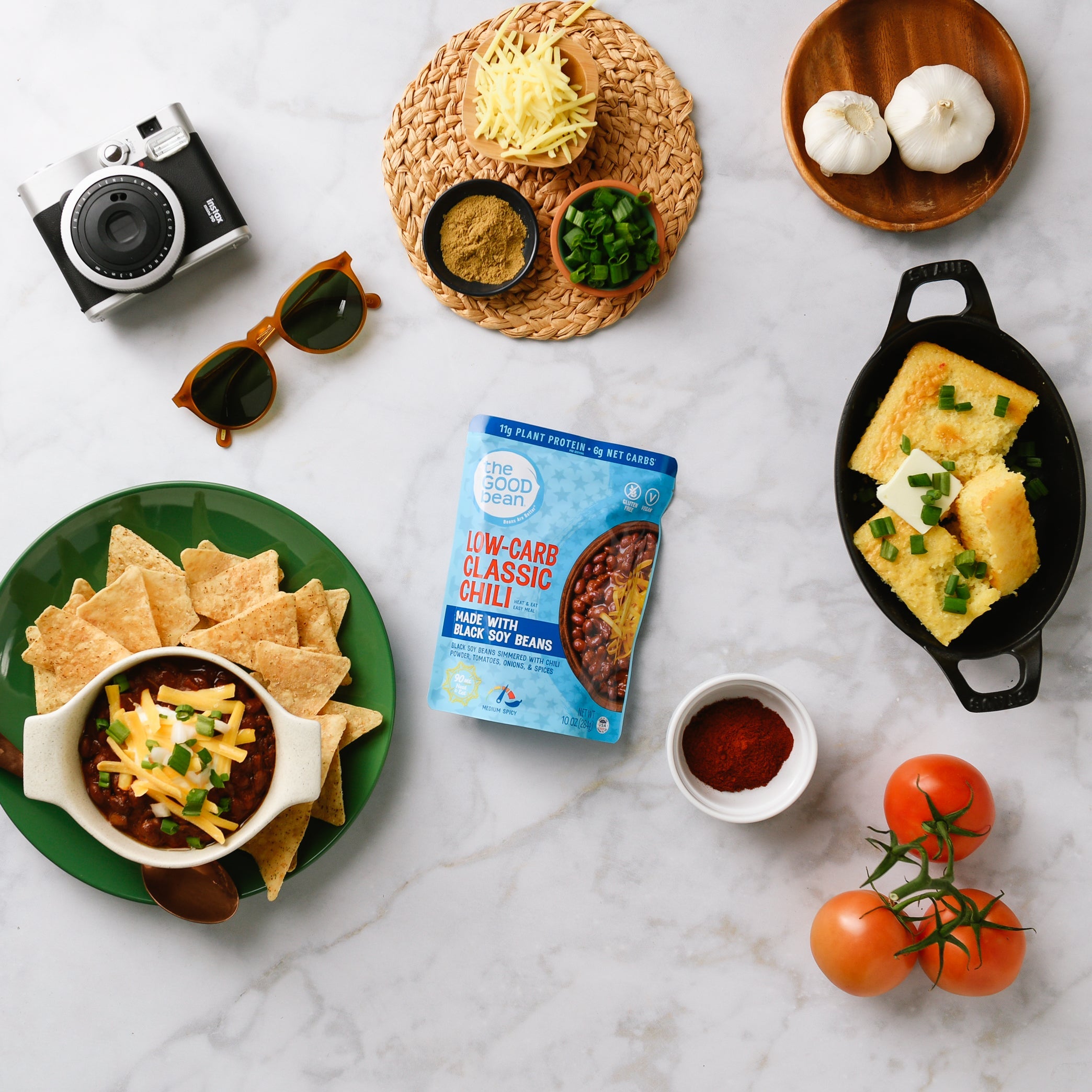 Heat-and-Eat Pouch, Low Carb Chili made with Black Edamame Beans, Keto Friendly