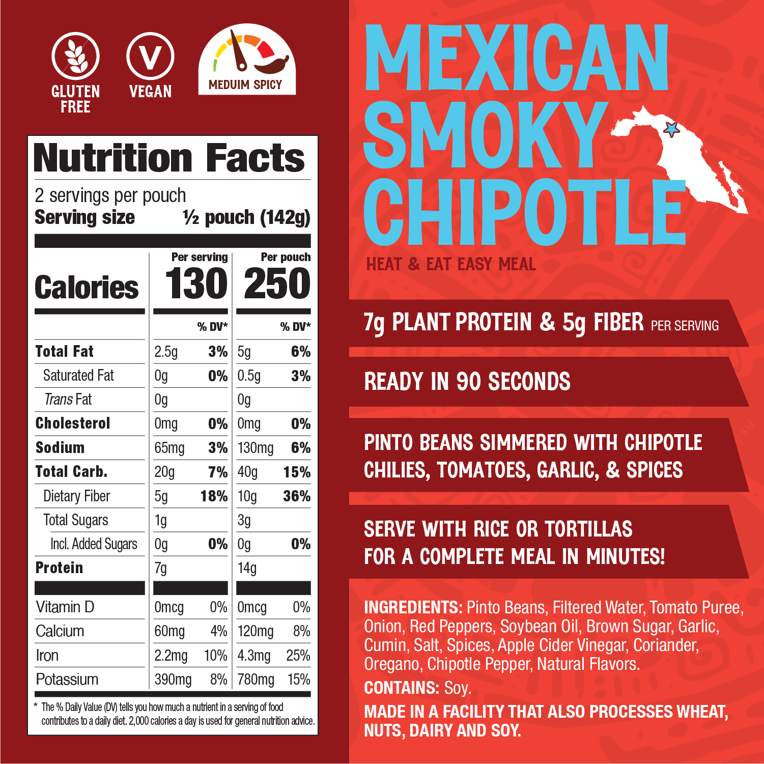 Heat-and-Eat Pouch, Mexican Smoky Chipotle with Pinto Beans