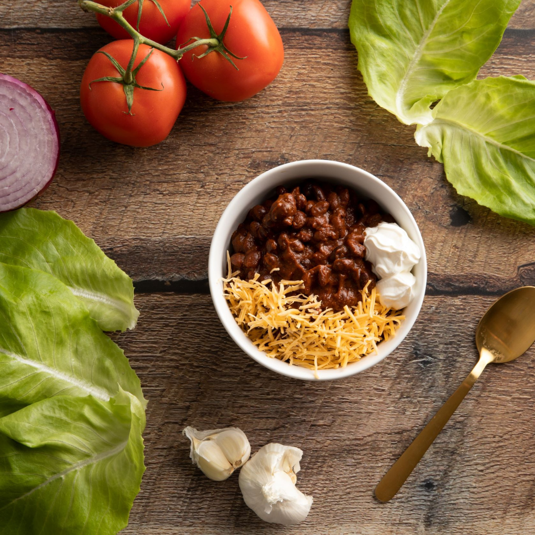 Heat-and-Eat Pouch, Low Carb Chili made with Black Edamame Beans, Keto Friendly